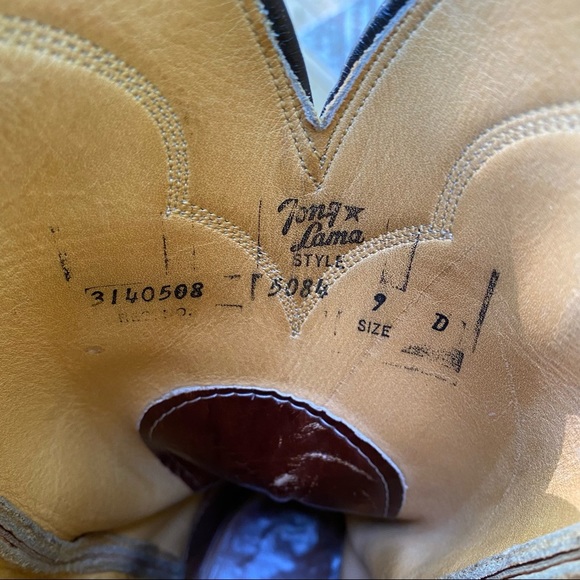 Tony Lama | Brown Leather Western Boots 9 D - Picture 6 of 8